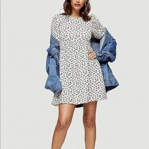 Top Shop babydoll puff sleeve floral dress